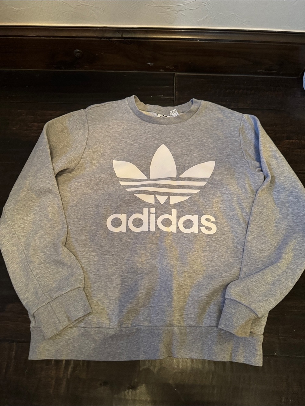 adidas Gray Sweatshirt with White Trefoil Logo